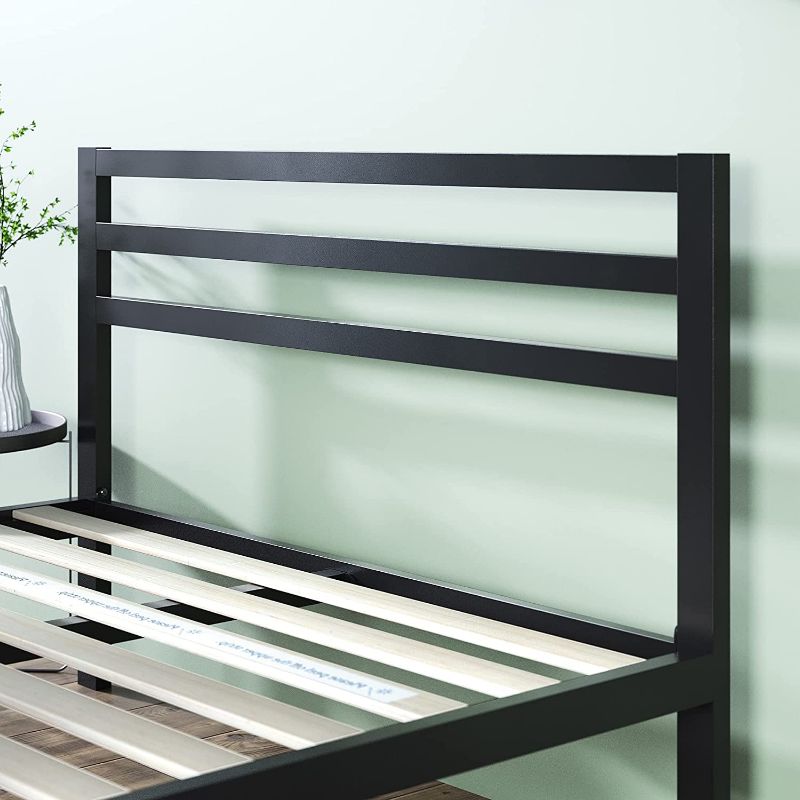 Photo 1 of Modern Studio 14 Inch Platform 1500H Metal Bed Frame, Mattress Foundation, Wooden Slat Support, with Headboard, Full