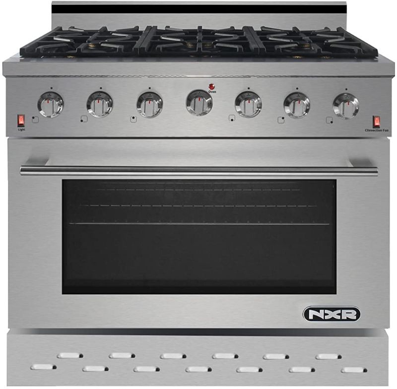 Photo 1 of NXR SC3611 36" 5.5 cu.ft. Pro-Style Natural Gas Range with Convection Oven, Stainless Steel