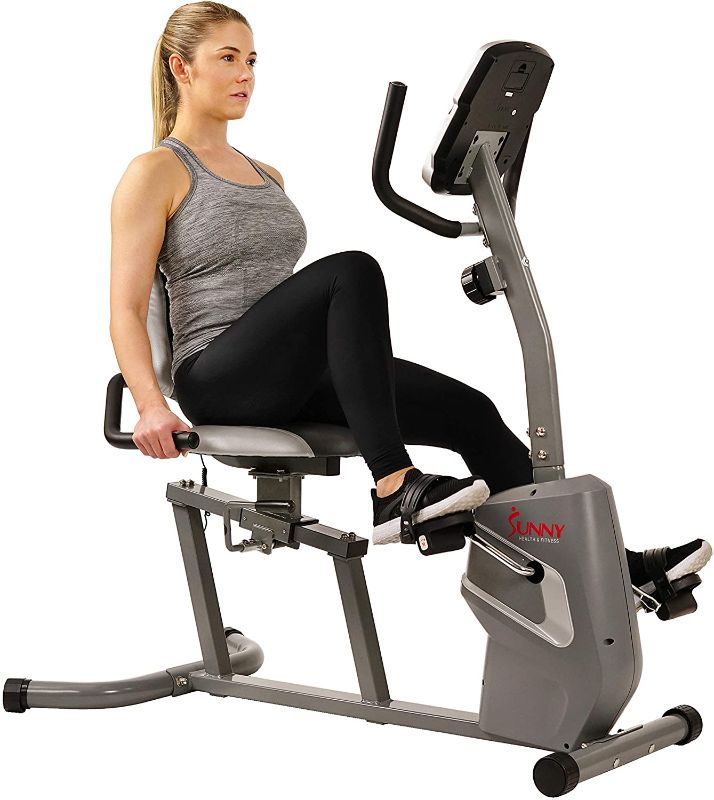 Photo 1 of Sunny Health & Fitness Magnetic Recumbent Exercise Bike with Easy Adjustable Seat, Device Holder, RPM and Pulse Rate Monitoring | SF-RB4806 
(PARTS ONLY)