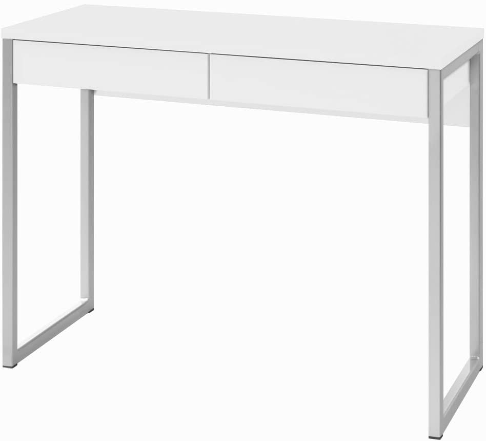 Photo 1 of Tvilum Walker 2 Drawer Desk, White High Gloss
