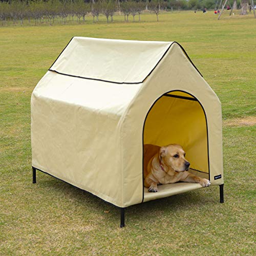 Photo 1 of Basics Elevated Portable Pet House, Large (51 x 41 x 34 Inches), Khaki