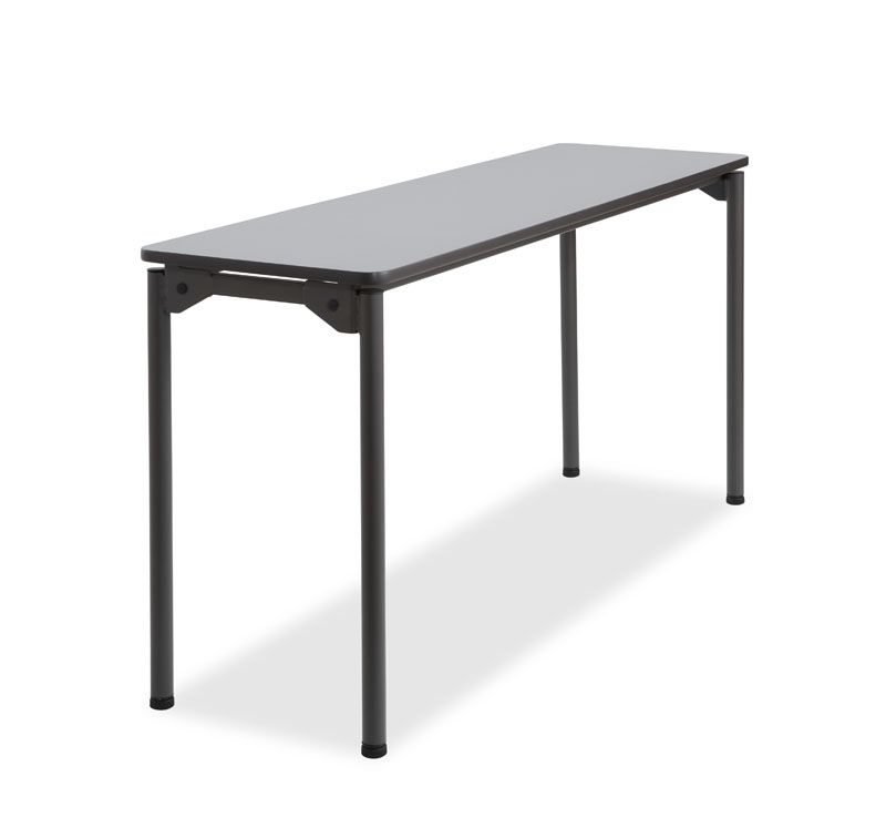 Photo 1 of Iceberg Maxx Legroom Wood Folding Table, 18x60, Gray