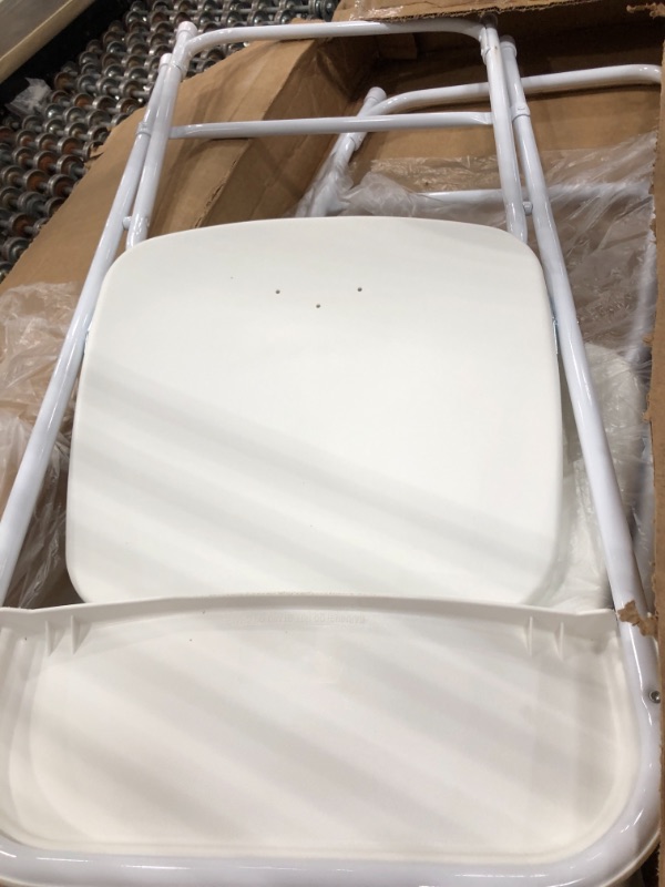 Photo 3 of Flash Furniture Hercules Series Plastic Folding Chair, 800 lb. Capacity, Premium White 2 PACK