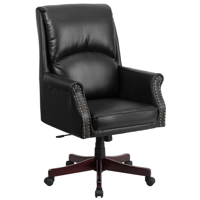 Photo 1 of Flash Furniture Black Traditional Adjustable Height Swivel Executive Chair