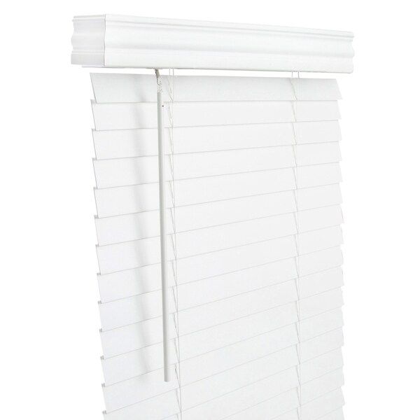Photo 1 of 2" Cordless Faux Wood Blind - Smooth White

