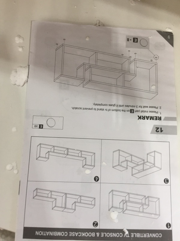 Photo 4 of DEVAISE Flat Screen TV Stand for 55 65 75 inch TV, Modern Entertainment Center with Storage Shelves, Media Console Bookshelf for Living Room, White
**MISSING HARDWARE**
