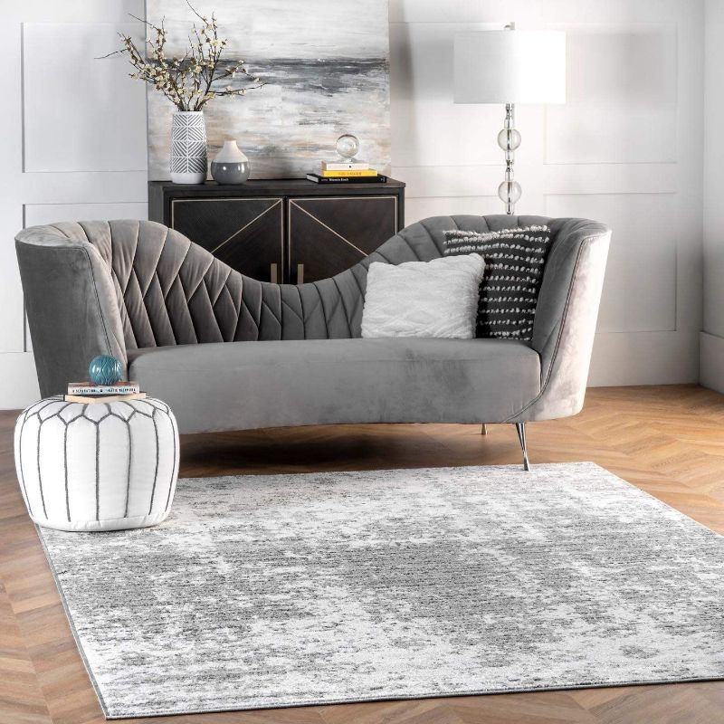 Photo 1 of Deedra Misty Contemporary Gray 7 ft. x 9 ft. Area Rug
