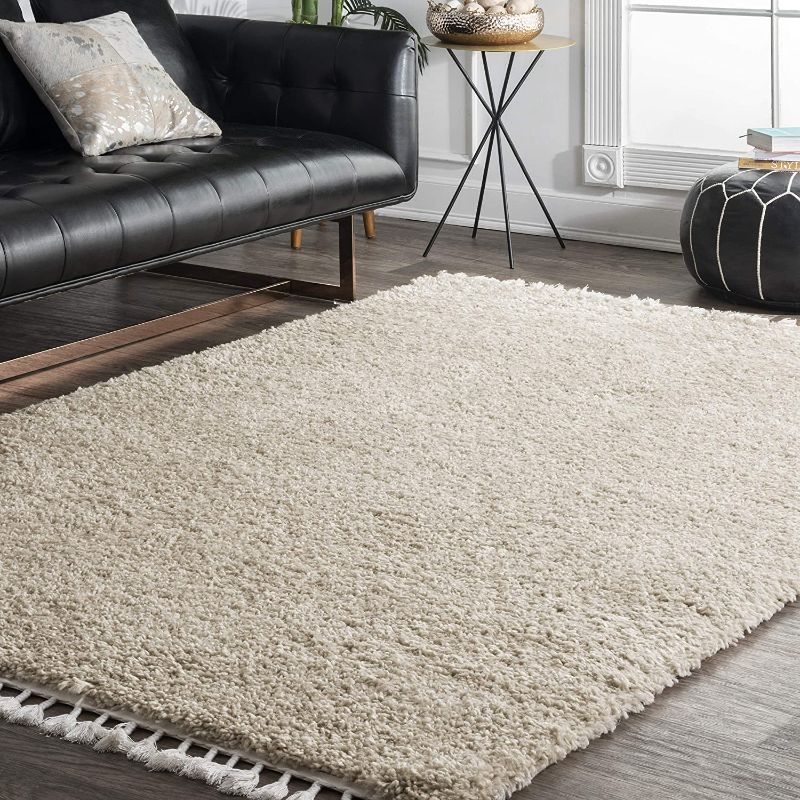 Photo 1 of nuLOOM Neva Plush Shag Area Rug, 6' 7" x 9', Beige
