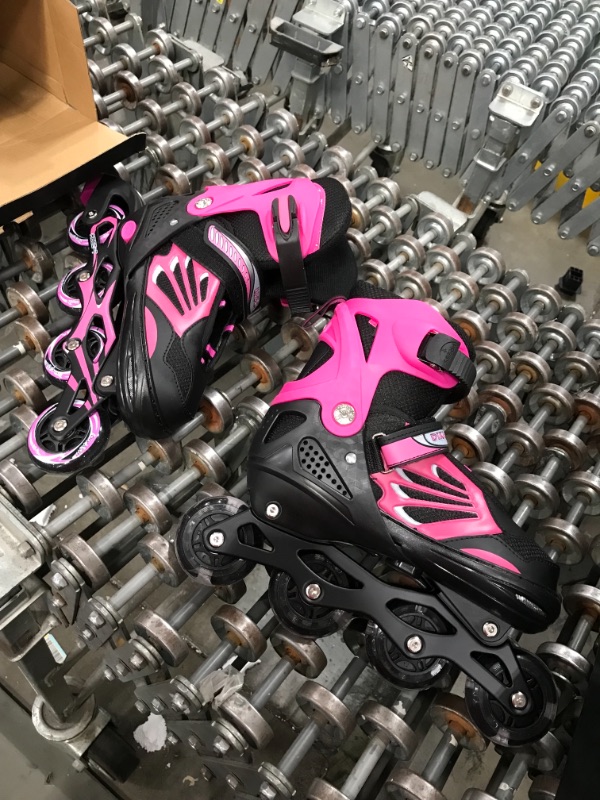 Photo 1 of DIKASHI Black/Blue/Red Adjustable Inline Skates Boys Girls Kids Women Men Size,Light Up Adult Roller Blades Skates for Women Outdoor and Indoor
