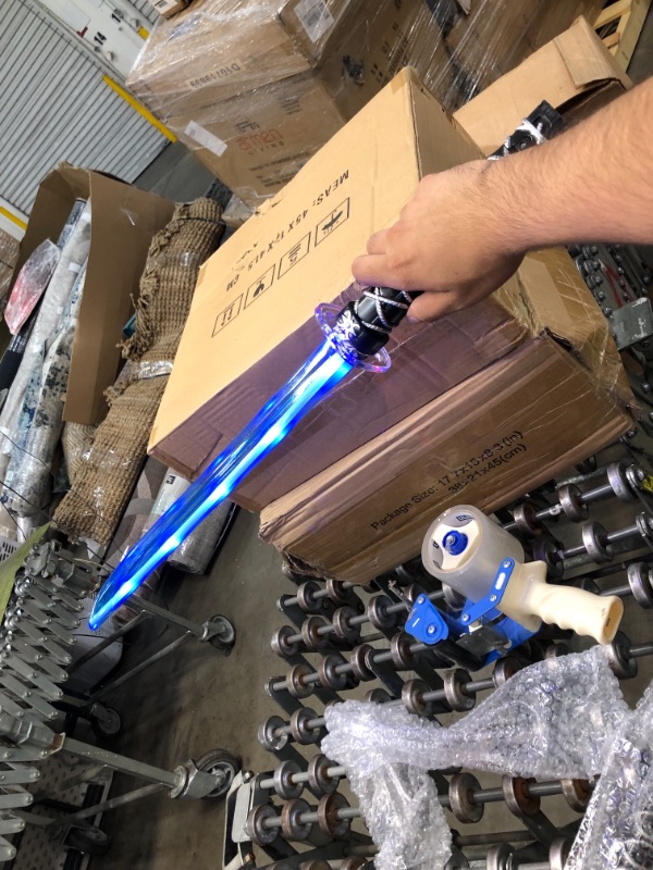 Photo 3 of JOYIN 2 Deluxe Ninja LED Light up Swords with Motion Activated Clanging Sounds ñ Bright Blue and Multi Color Sword for Hallow
