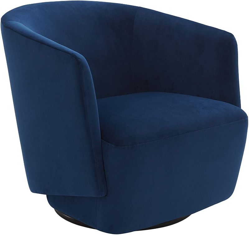 Photo 1 of Amazon Brand - Rivet Coen Modern Velvet Upholstered Accent Swivel Chair, 30"W, Ink Blue
