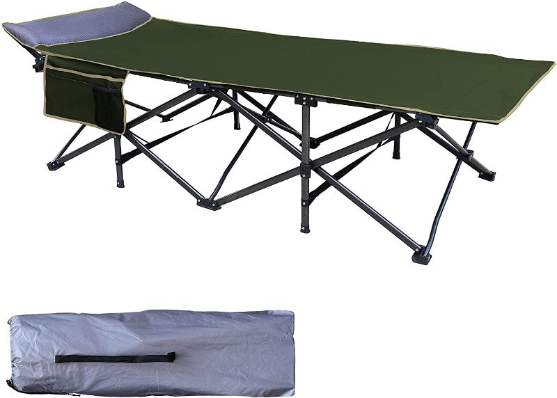 Photo 1 of OSAGE RIVER XL Camping Cot, Heavy Duty Folding Travel Bed with Accessory Pocket
