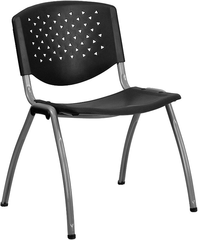 Photo 1 of Flash Furniture HERCULES Plastic Stack Chair, Black (RUT-F01A-BK-GG)