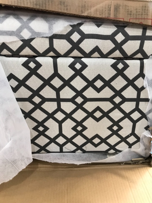 Photo 3 of 
Christopher Knight Home Cleo Fabric Storage Ottoman, Grey Geometric Patterned