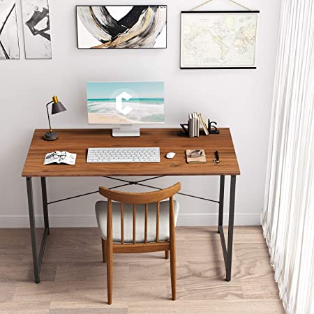 Photo 1 of Cubicubi Computer Desk 47" Home Office Laptop Desk Study Writing Table, Modern Simple Style, Walnut