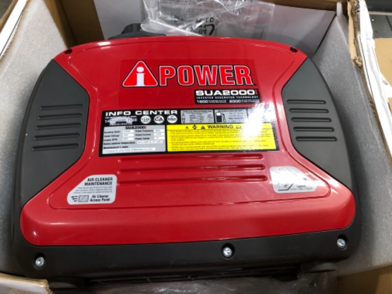 Photo 2 of A-iPower SUA2000iV 2000 Watt Portable Inverter Generator Gas Powered, Small with Super Quiet Operation for Home, RV, or Emergency