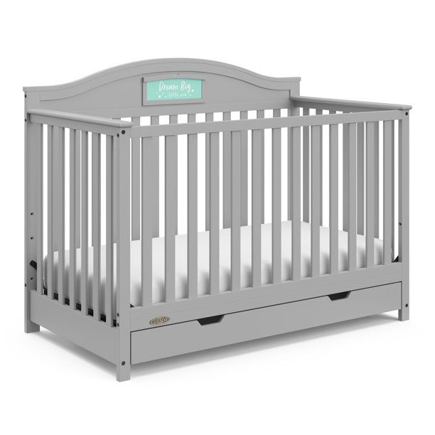 Photo 1 of Graco Story Crib with Drawer and Reversible Headboard Pebble Gray
