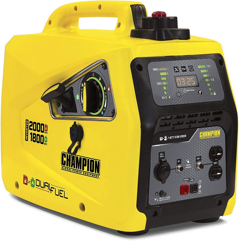 Photo 1 of Champion Power Equipment 100402 2000-Watt Dual Fuel Portable Inverter Generator, Parallel Ready
