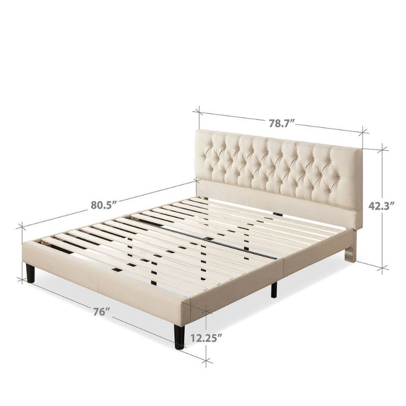 Photo 1 of  ZINUS Upholstered Button-tufted Platform Bed Frame - Taupe - King
light beige 