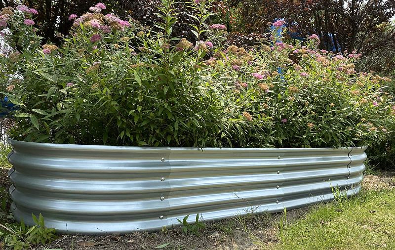 Photo 1 of 7 ft. x 3 ft. Raised Garden Bed Metal Elevated Planter for Vegetable Flower Herb
