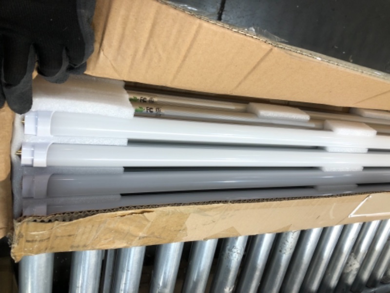 Photo 2 of 8ft LED Bulbs,8 Foot LED Shop Light, F96T12 T12 Bulb Fluorescent Replacement, T8 96" 45Watt FA8 Single Pin LED Tube Lights 5400LM, Ballast Bypass, 6000k, Milky Cover, Workshop, Warehouse(12 Pack)
