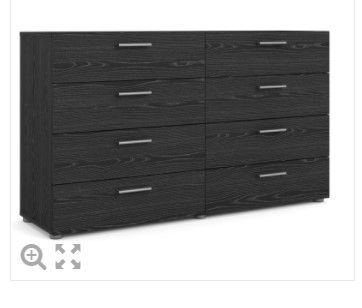 Photo 1 of **PARTS ONLY ** Tvilum Austin 8 Drawer Double Dresser in Black Woodgrain,, Dimensions: 32.25"H x 55"W x 15.75"D,, incomplete