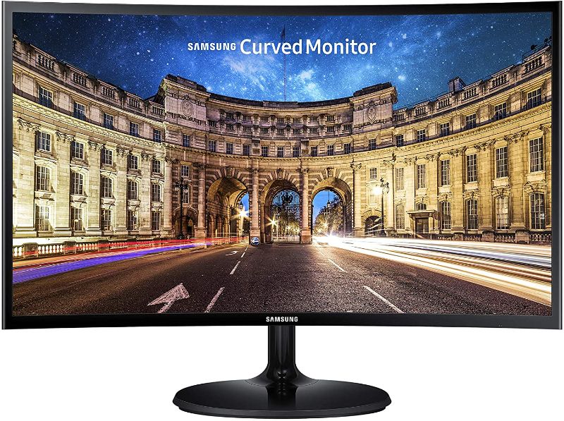 Photo 1 of Samsung CF390 Series 27 inch FHD 1920x1080 Curved Desktop Monitor for Business, HDMI, VGA, VESA mountable, 3-Year Warranty, TAA (C27F390FHN), Black
