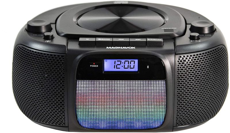 Photo 1 of Magnavox MD6972 Portable Top Loading CD Boombox with Digital AM/FM Stereo Radio, Color Changing Lights, and Bluetooth Wireless Technology | CD-R/CD-RW...
