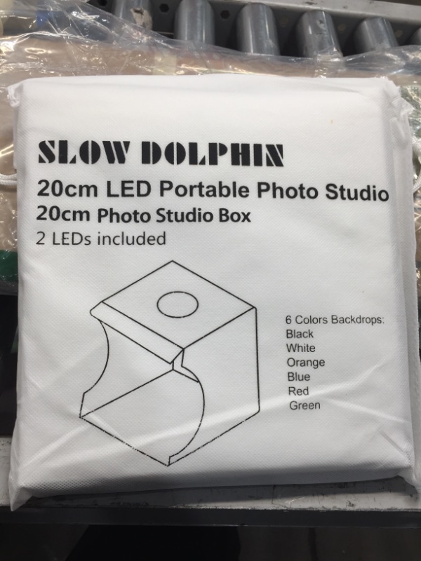 Photo 2 of SLOW DOLPHIN Portable Photo Studio Box for Jewellery and Small Items Portable Folding Photography Studio Box Booth Shooting Tent Kit?2x20 LED Lights 6...
