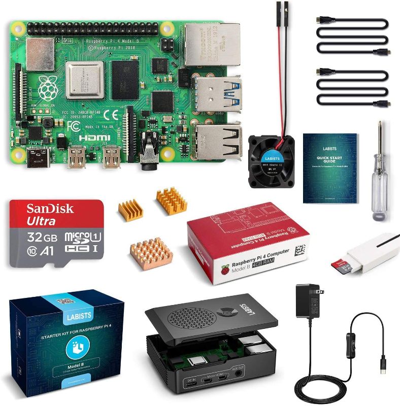 Photo 1 of Raspberry Pi 4 Model B 4GB RAM Starter Kit with 32GB Micro SD Card - 4GB RAM
