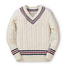 Photo 1 of Hope & Henry Boys' Long Sleeve V-Neck Cricket Sweater
XSMALL