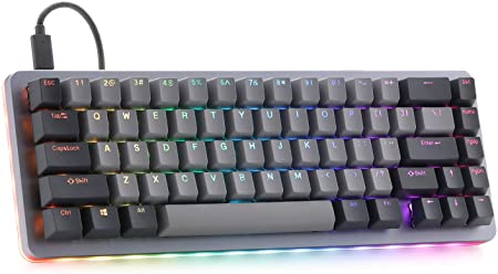 Photo 1 of Drop ALT Mechanical Keyboard — 65% (67 Key) Gaming Keyboard, Hot-Swap Switches, Programmable Macros, RGB LED Backlighting, USB-C, Doubleshot PBT, Aluminum Frame (Kaihua Box White, Gray)
