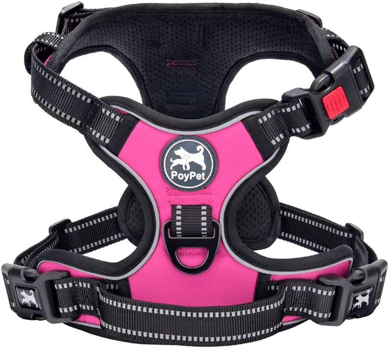 Photo 1 of PoyPet No Pull Dog Harness, No Choke Front Lead Dog Reflective Harness, Adjustable Soft Padded Pet Vest with Easy Control Handle for Small to Large Dogs
