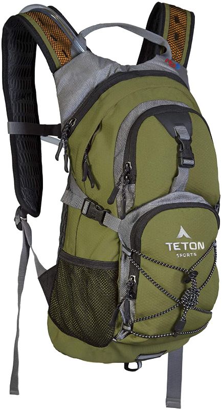 Photo 1 of TETON Sports Oasis 1100 Hydration Pack; Free 2-Liter Hydration Bladder; For Backpacking, Hiking, Running, Cycling, and Climbing; Green
