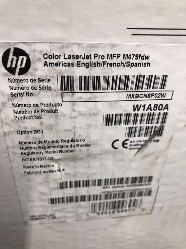 Photo 5 of HP - LaserJet Pro Wireless Color All-In-One Laser Printer - White 