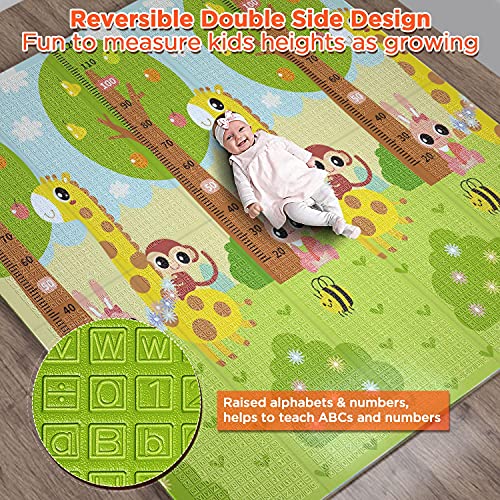 Photo 1 of Gimars XL BPA Free 0.4 in Reversible Foldable Baby Play Mat, Waterproof Foam Floor Baby Crawling Mat, Portable Baby Playmat-  (79 x71x0.4inch)