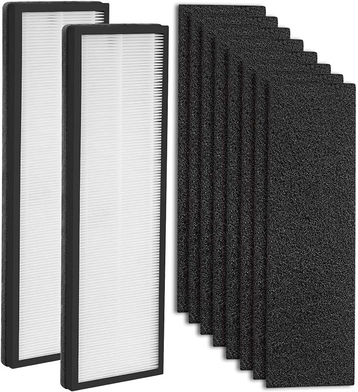 Photo 1 of LINNIW 10x Replacement Kits - 2 Pack NEA-F1 True HEPA Filter + 8 Pack NEA-C1 Activated Carbon Filter Compatible with Eureka NEA120 Air Purifier, Compatible with Toshiba Air Purifier