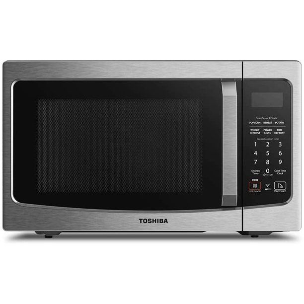 Photo 1 of Toshiba ML-EM34P(SS) Smart Countertop Microwave Oven Works with Alexa, Humidity Sensor and Sound On/Off Function, 1100W, 1.3 Cu.ft, Stainless Steel
