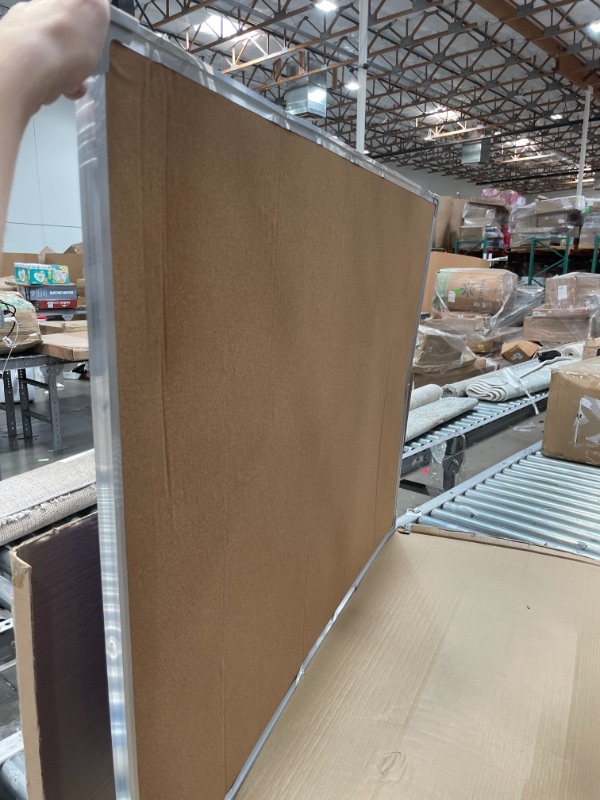 Photo 1 of Large Cork Board 48 x 36 Inches Silver Aluminum Frame Bulletin Board Wall Mounted Notice Board Tack Board Perfect for Office