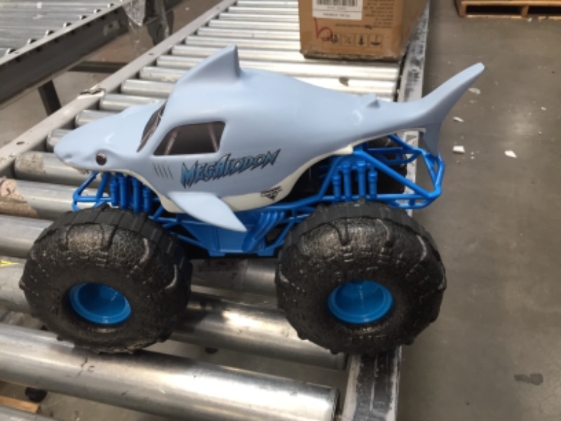 Photo 2 of Monster Jam, Official Megalodon Storm All-Terrain Remote Control Monster Truck Toy Vehicle, 1:15 Scale