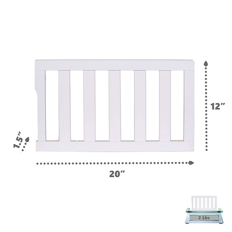 Photo 1 of Dream On Me Universal Convertible Crib Toddler Guard Rail, White