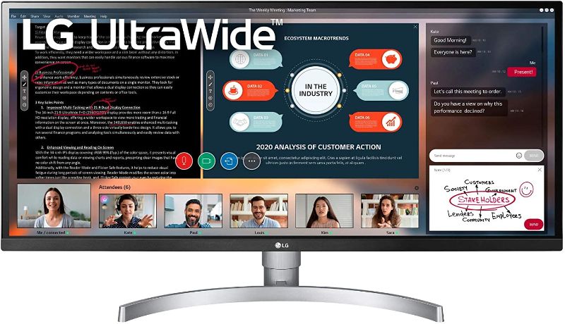 Photo 1 of LG 34WK650-W - 34" Class 21:9 UltraWide® Full HD IPS LED Monitor with HDR 10 (34" Diagonal)