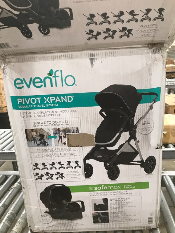 Photo 3 of Evenflo Pivot Xpand Modular Travel System with Safemax Infant Car Seat-Stallion