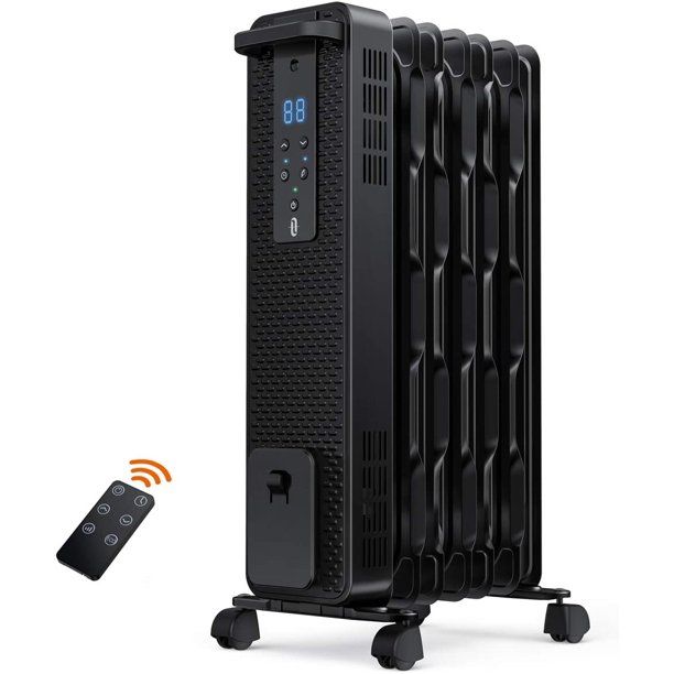 Photo 1 of Space Heater, TaoTronics 1500W Oil Filled Radiator Heaters with 3 Heating Mode, 24-Hrs Timer for Auto-On & Off, Remote Control, Tip-over Protection Electric Portable Heater for Indoor Use Home Office
