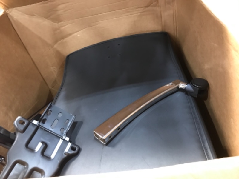 Photo 1 of black office chair. missing components