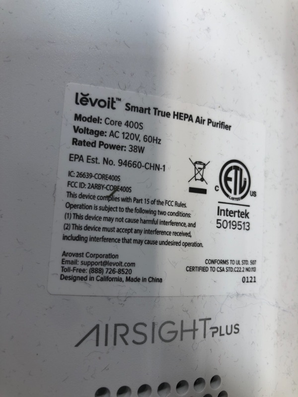 Photo 1 of LEVOIT Air Purifiers for Home Large Room, Smart WIFI and Alexa Control, H13 True HEPA Filter for Allergies, Pets, Smoke, Dust in Bedroom, Auto Mode, Monitor Air Quality with PM2.5 Display, Core 400S
