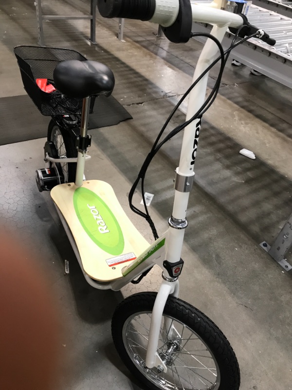 Photo 3 of Razor EcoSmart Metro Electric Scooter – Padded Seat, Wide Bamboo Deck, 16" Air-Filled Tires, 500w High-Torque Motor, Up to 18 mph, 12-Mile Range, Rear-Wheel Drive
