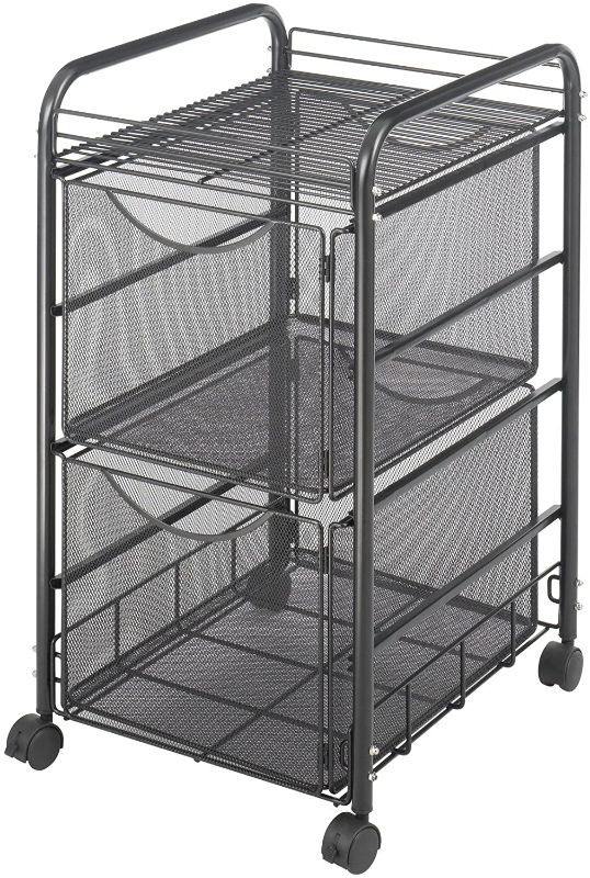 Photo 1 of Safco Products 5212BL Onyx Mesh File Cart with 2 File Drawers, Letter Size, Black


/Missing Parts
