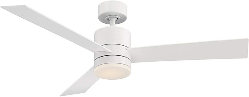 Photo 1 of Axis Indoor and Outdoor 3-Blade Smart Ceiling Fan 52in Matte White with 3000K LED Light Kit and Remote Control
