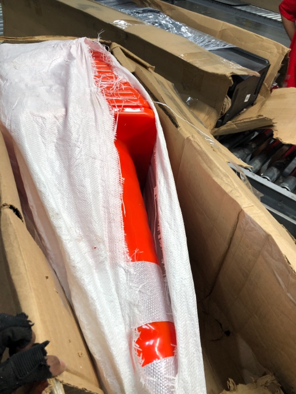Photo 2 of 12 Pack 28" Traffic Cones Plastic Road Cone Safety Road Parking Cones Weighted Hazard PVC Cones Construction Cones for Traffic Fluorescent Orange w/4" w/6" Reflective Strips Collar (12)
